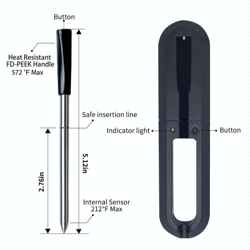 TY530 BBQ Probe Wireless Bluetooth Thermometer Mobile Phone APP Kitchen Food Barbecue Oven Thermo...