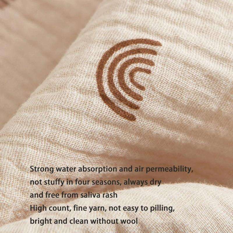 Pure Cotton 6-layer Seersucker Bib Baby Saliva Napkin Newborn Toddler Soft Burp Cloth, Style: Yel...