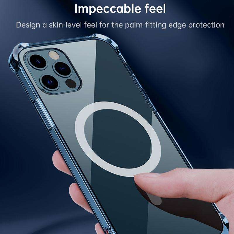For Huawei Mate 40 Pro Magsafe Case Clear Four-corner Airbag Shockproof PC + TPU Case with Magnet...