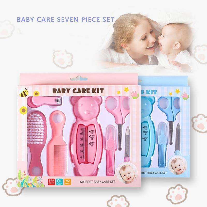 7 in 1 Baby Care Set Baby Daily Cleaning Tools Kit(Blue)