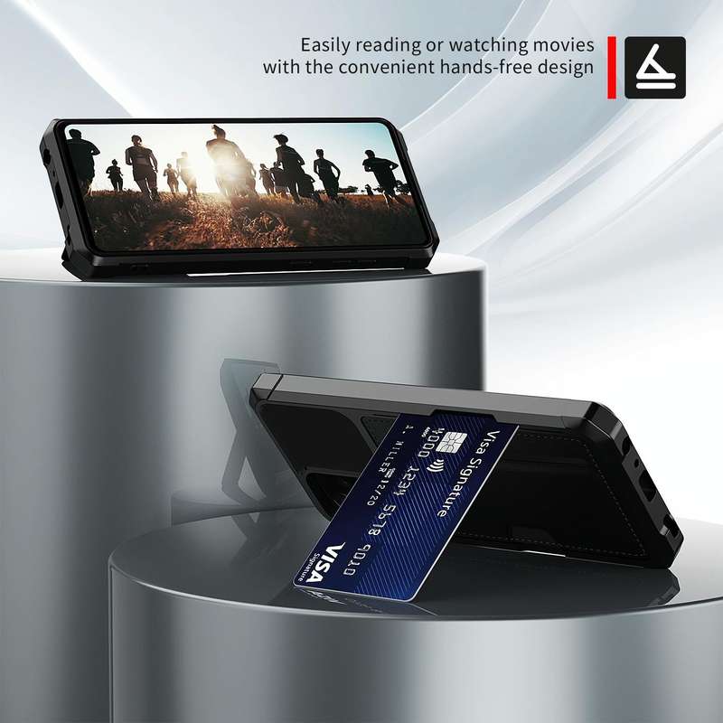 For Samsung Galaxy A73 5G ZM02 Card Slot Holder Phone Case(Black)