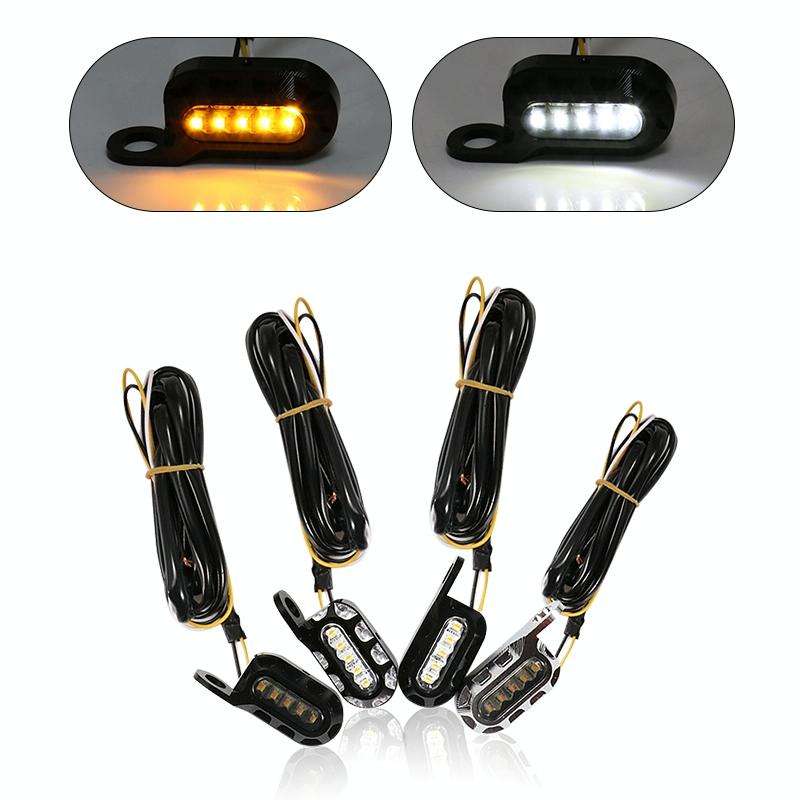 HP-Z058 Motorcycle Modified Rearview Mirror LED Turn Signal Light for Harley Sportsters XL 883 / ...