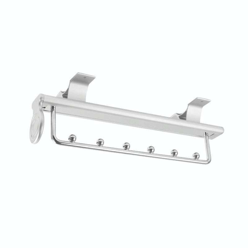 YO5C Monorail 6 Beads Wardrobe Hardware Push-Pull Hanging Rod Clothes Rail