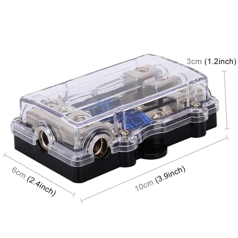 Car Auto 60A 1 in 3 Ways Glass Fuse Holder Blade Fuse Holder for Car Audio Amplifier