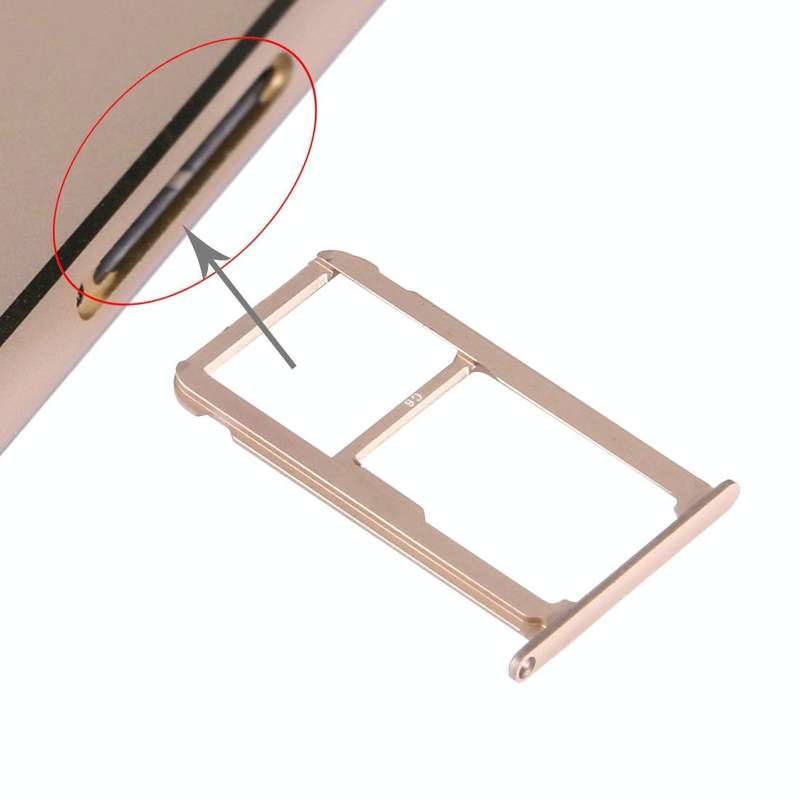 For Huawei Honor V8 Nano SIM + Micro SD / Nano SIM Card Tray(Gold)