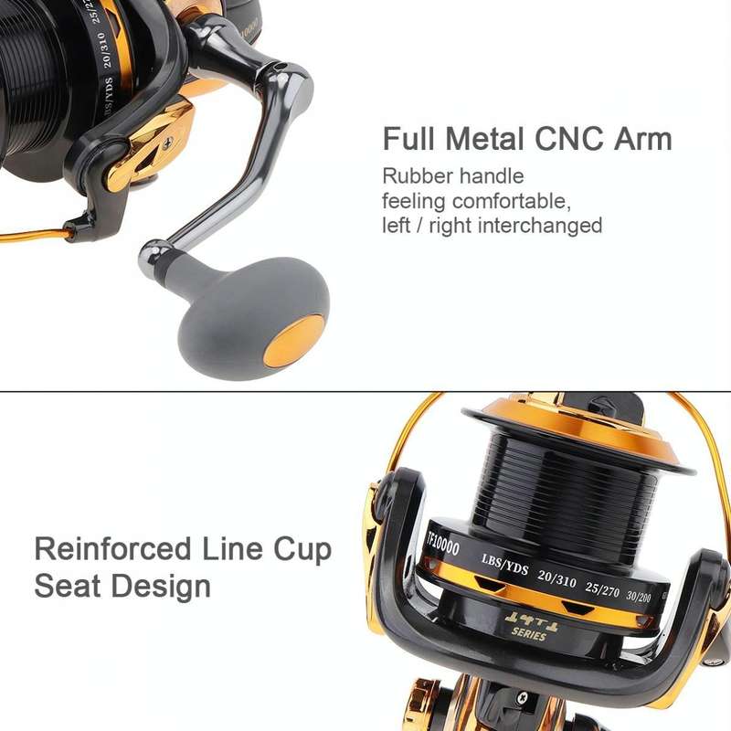 TF8000 Long-distance Casting Reel Large Gapless Sea Rod Fishing Reel Spinning Reel