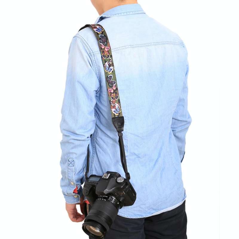 PULUZ Retro Ethnic Style Multi-color Series Butterflies Shoulder Neck Strap Camera Strap for SLR ...
