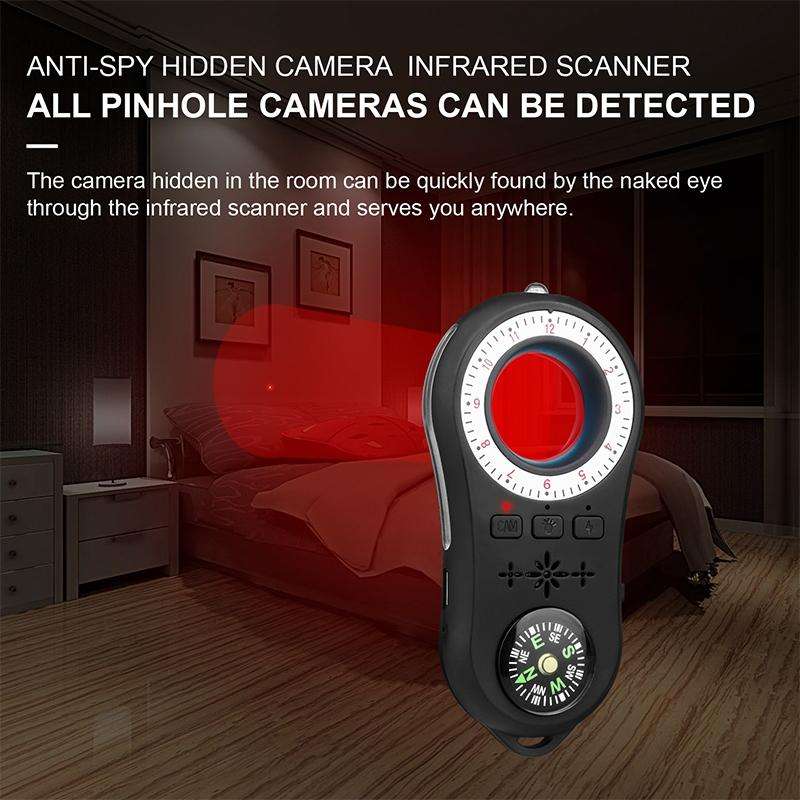 S100 Infrared Scanner Wireless Precision Alarm Detector with LED Flashlight (Black)