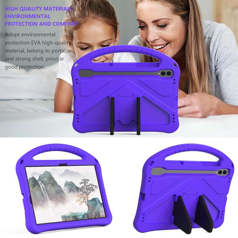 For Samsung Galaxy Tab S9 EVA Shockproof Tablet Case with Holder(Purple)