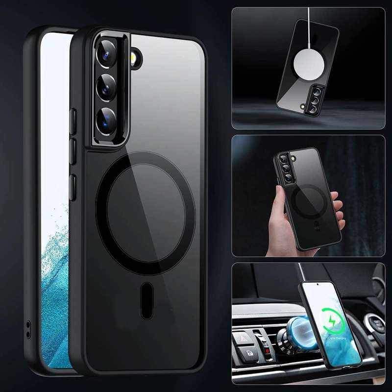 For Samsung Galaxy S22 5G Acrylic PC MagSafe Phone Case(Black)