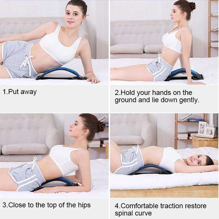 Lumbar Traction Stretching Device Posture Corrector Waist Support Spine Pain Relief Back Massage ...