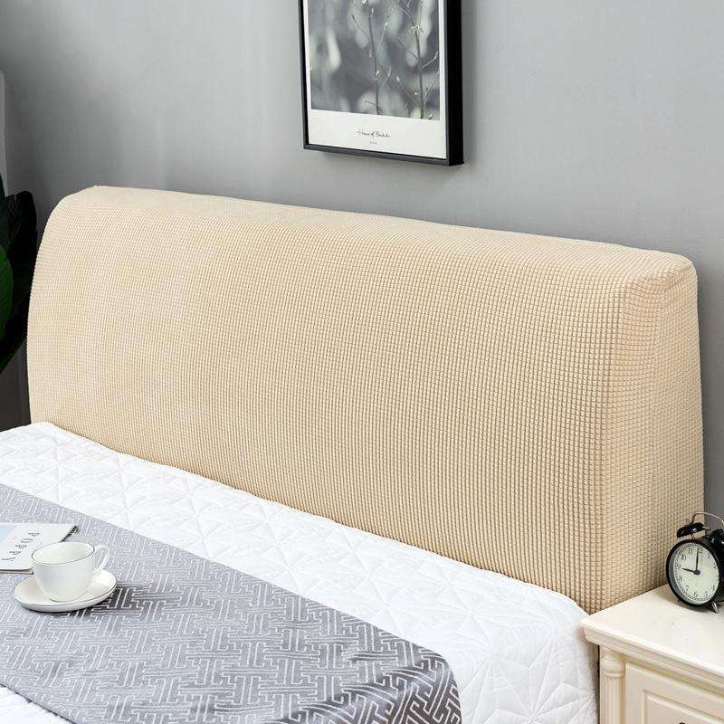 Polar Fleece Elastic Full Covered Headboard Dust Cover, Size:120cm(Mustard Yellow)