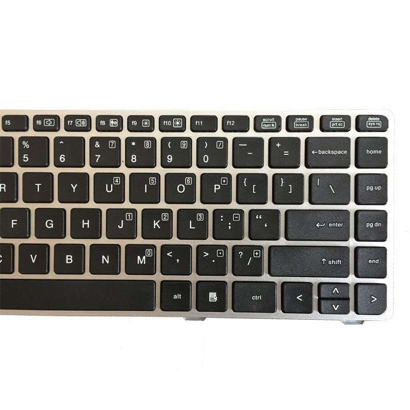 US Version Keyboard with Silver Frame for HP EliteBook 8470B 8470P 8470 8460 8460p 8460w ProBook ...