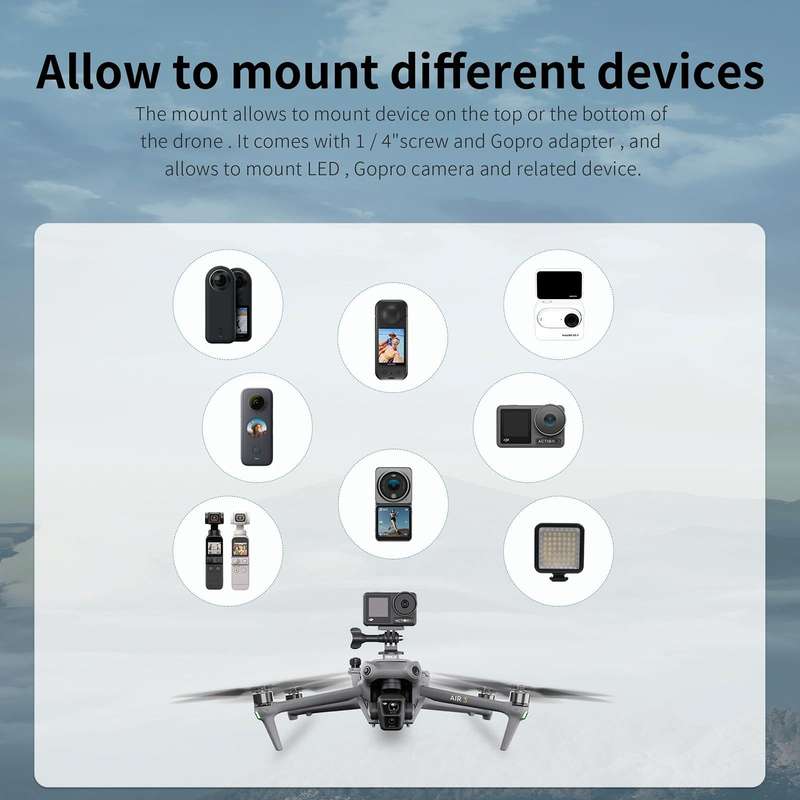 For DJI Air 3 STARTRC Night Navigation Light Speaker Expansion Mount (Grey)