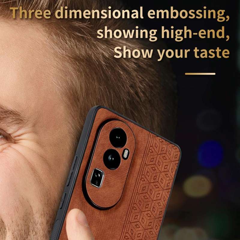 For OPPO Reno10 Pro+ AZNS 3D Embossed Skin Feel Phone Case(Brown)