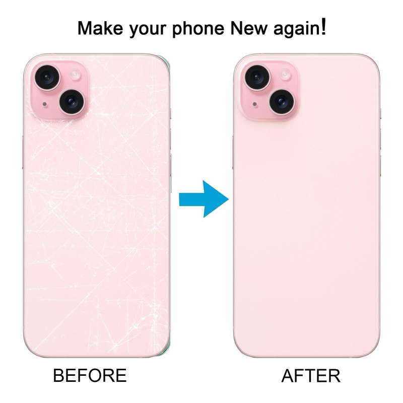 For iPhone 15 Plus Glass Battery Back Cover(Pink)