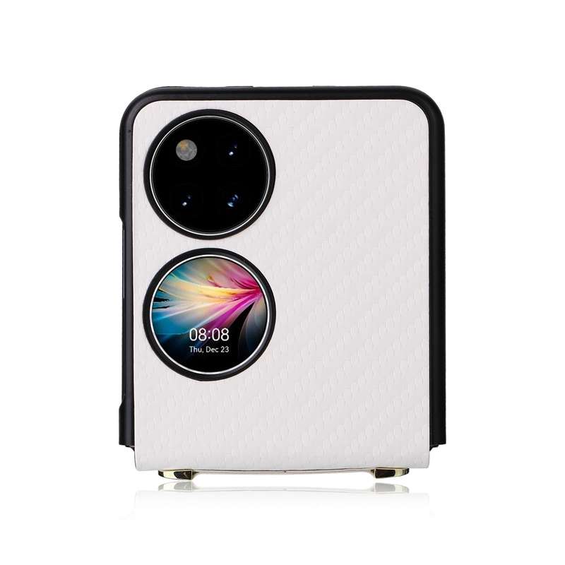 For Huawei P50 Pocket Carbon Fiber Texture PU + TPU Phone Case(Wine)