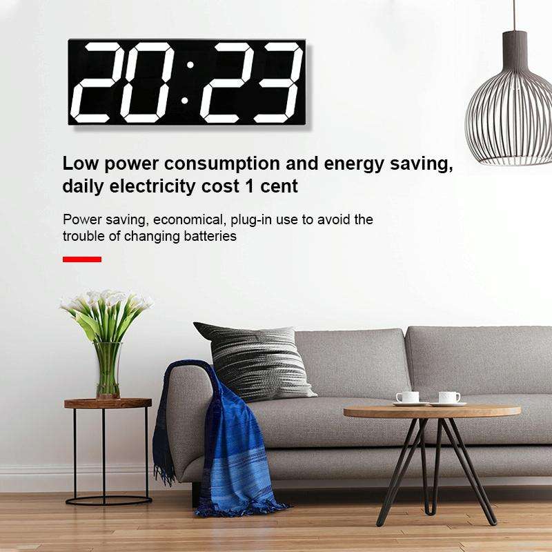 LED Digital Clock Living Room Wall Clock Creative WIFI Clock US Plug, Style:4 Bit WIFI, Color:Hol...