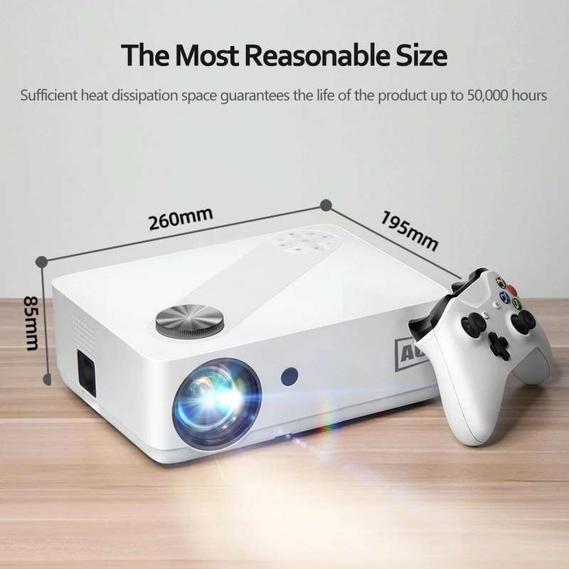 AUN AKEY8 1920x1080 6000 Lumens Portable Home Theater LED HD Digital Projector, Basic Version, UK...