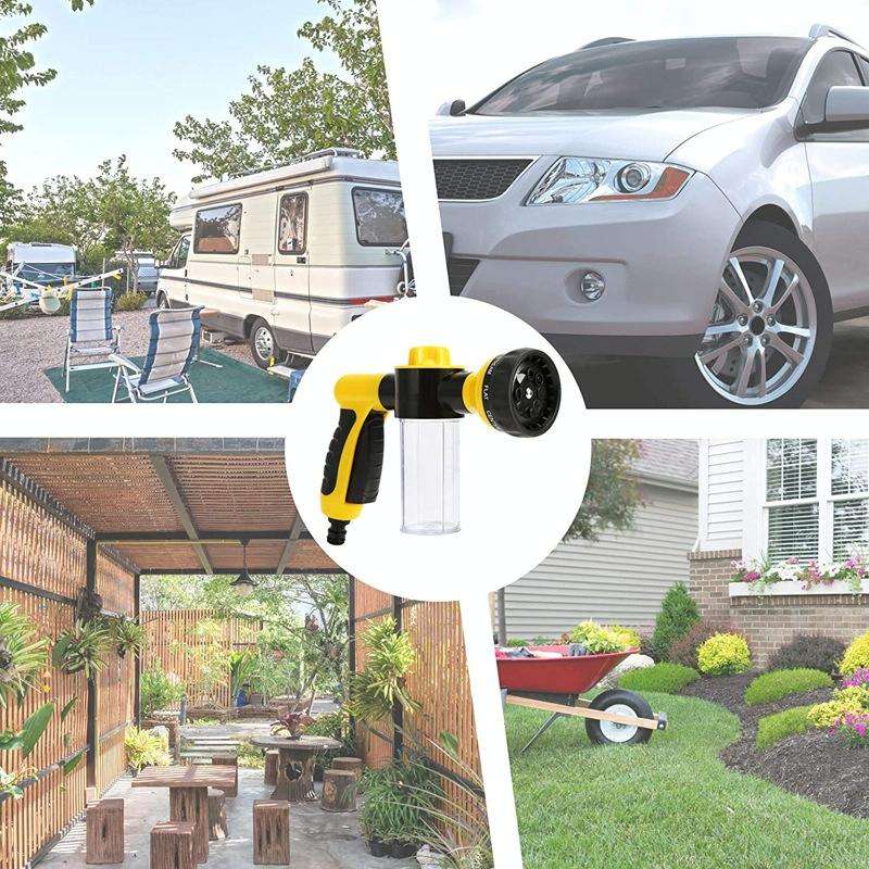 8 in 1 Car Wash Foam Pot Water Sprinkler(Green)