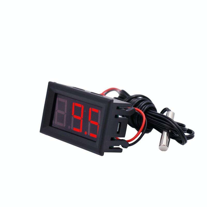 50~110C LED Temperature meter Detector Sensor Probe 12V Digital Thermometer Monitor Tester(Blue)