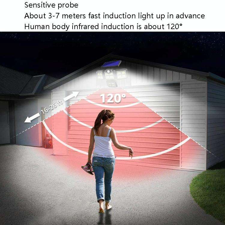 TG-TY085 Solar 4-Head Rotatable Wall Light with Remote Control Body Sensing Outdoor Waterproof Ga...