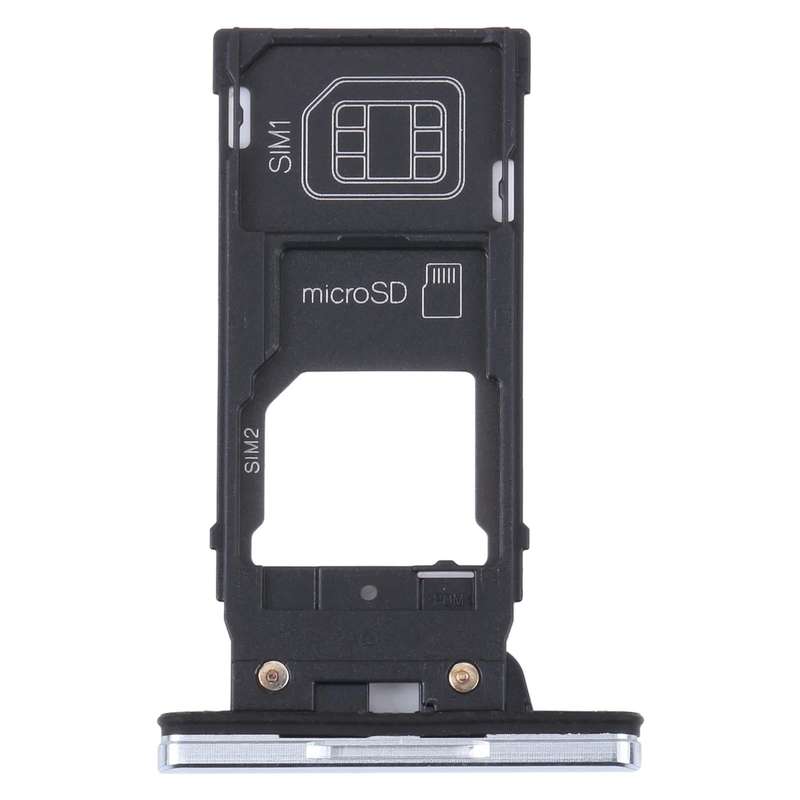For Sony Xperia XZ2 Premium Original SIM Card Tray + SIM / Micro SD Card Tray (Silver)