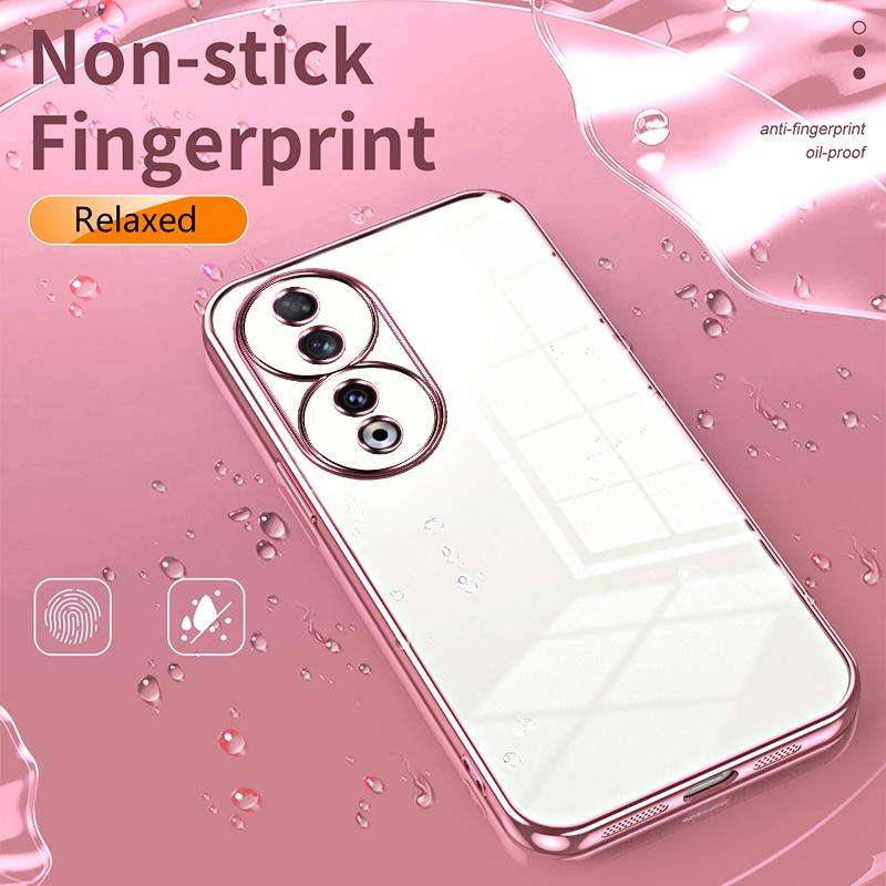 For Honor 90 Transparent Plating Fine Hole Phone Case(Black)