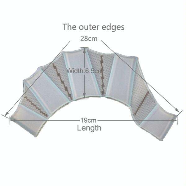 Silicone Swimming Web Fins Hand Flippers Training Gloves, L(Blue)
