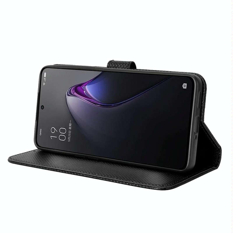 For OPPO Reno8 Pro Diamond Texture Leather Phone Case(Black)