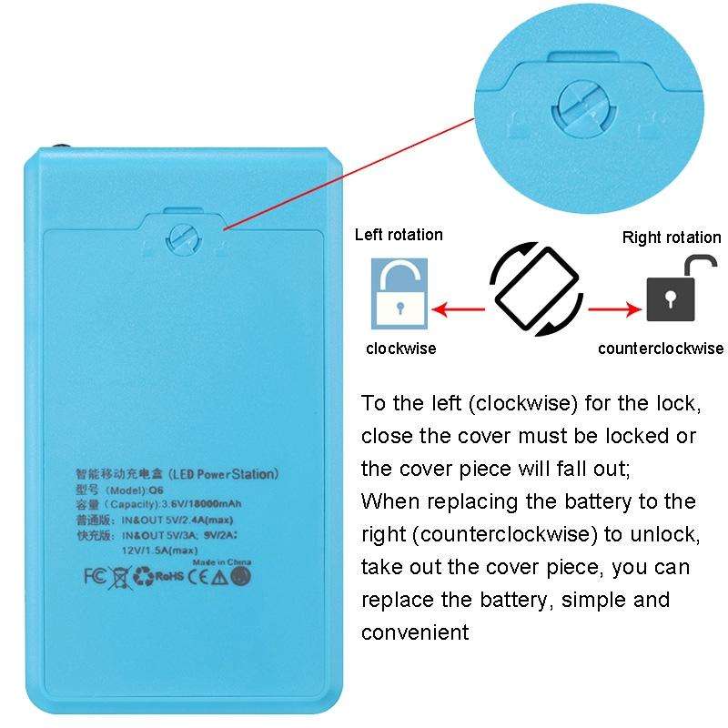 Q6 Removable 6 Sections 18650 Battery Box Charger Case, Style: Ordinary(Black)