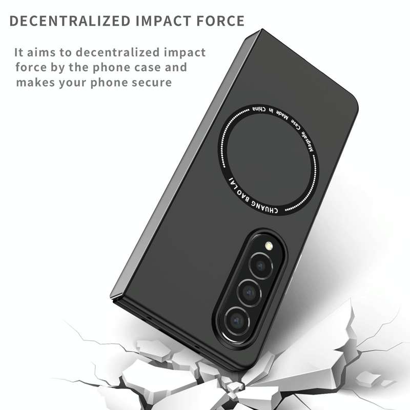 For Samsung Galaxy Z Fold4 Magsafe Magnetic Folding PC Phone Case(Black)