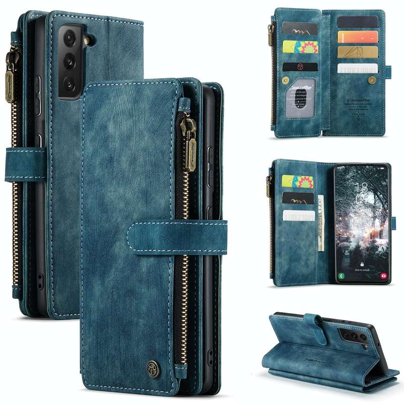 For Samsung Galaxy S22 5G CaseMe C30 Multifunctional Phone Leather Case with Holder & Card Slot &...