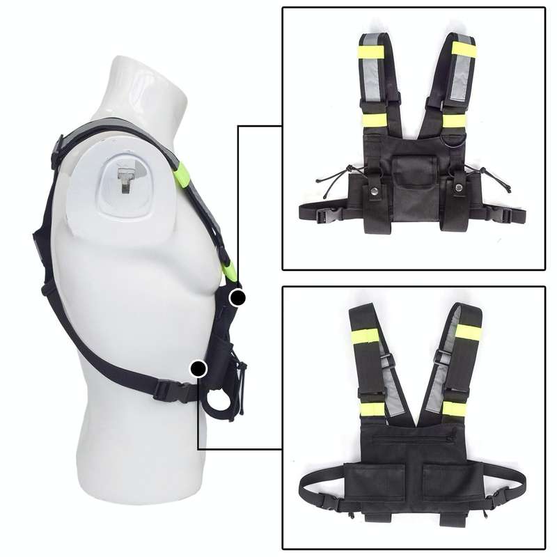 MTP-340 Adjustable Walkie-talkie Call Machine Vest, Size: One Size(Small Black)