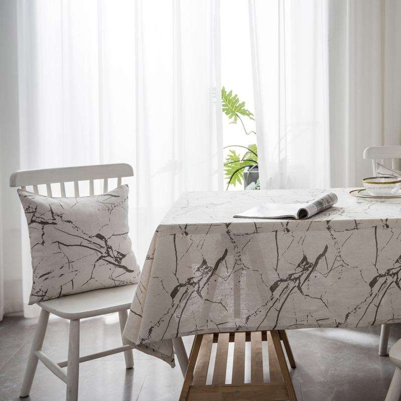 Marble Pattern Minimalist Tablecloth Cover Table Cloth Cotton Linen Dust-proof Cabinet Cloth, Siz...