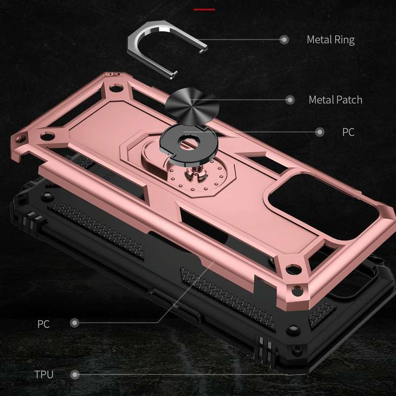 For OPPO A16 Shockproof TPU + PC Phone Case(Rose Gold)