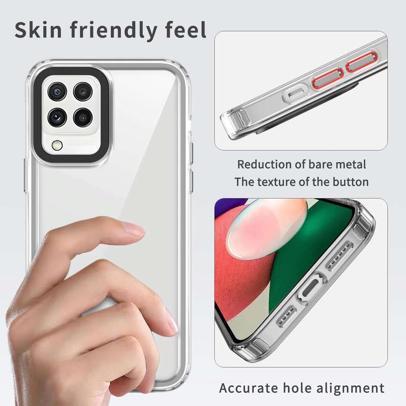 For Samsung Galaxy A22 4G Transparent Acrylic + TPU Shockproof Phone Case(Transparent Purple)