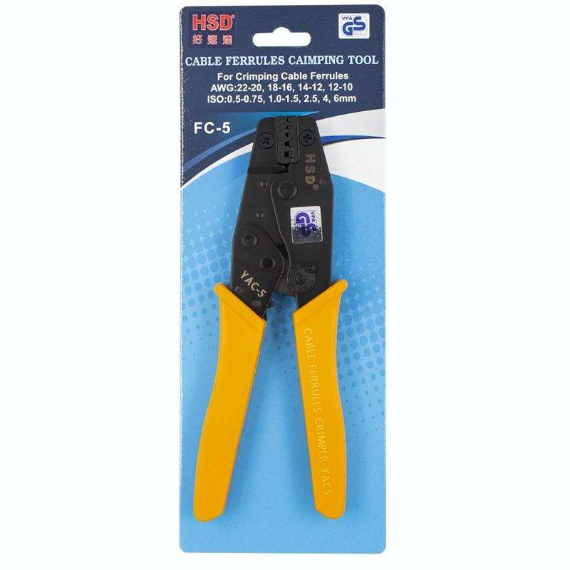 HSD YAC-5 Pressure 0.5-6mm Square Ratchet Crimping Plier European Tube And Pin Terminal Crimping ...