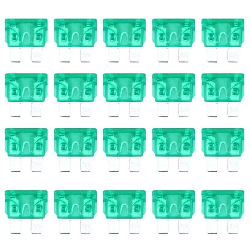 100 PCS Auto Mini Blade Fuse (30A) , DC 12V(Green)
