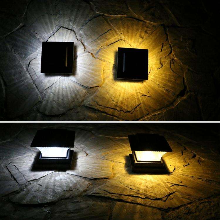 Outdoor Solar Column Lamp IP44 Waterproof Garden Fence Light Solar Street Lamp(Black Shell+Warm L...