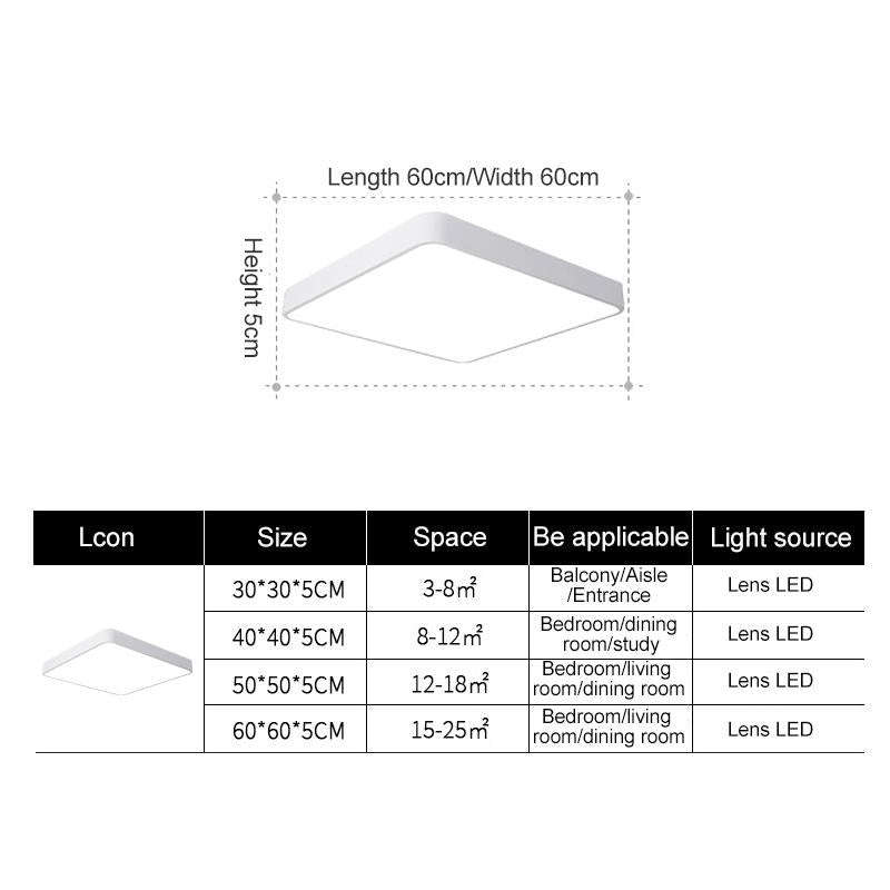Macaron LED Square Ceiling Lamp, White Light, Size:30cm(Green)