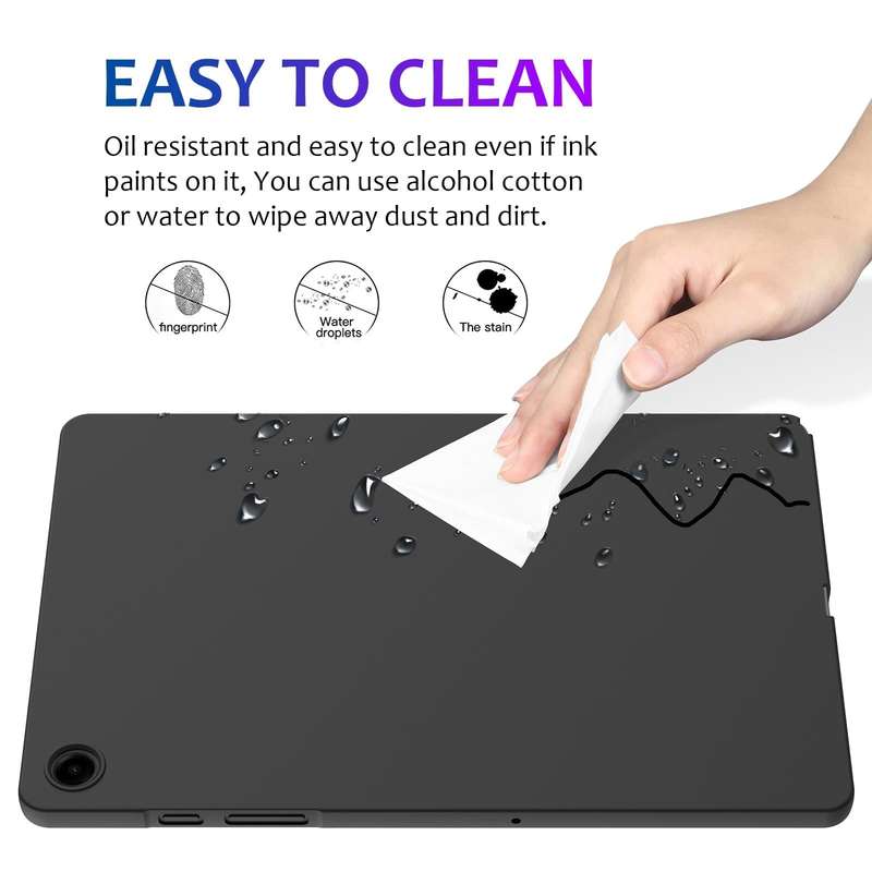For Samsung Galaxy Tab A9+ Pure Color Liquid Silicone Shockproof Tablet Case(Black)
