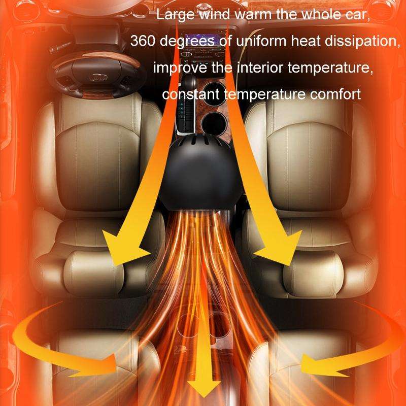 12V Winter Car-mounted Fast-heating Air Heater Window Glass Defogging Heater(Black)
