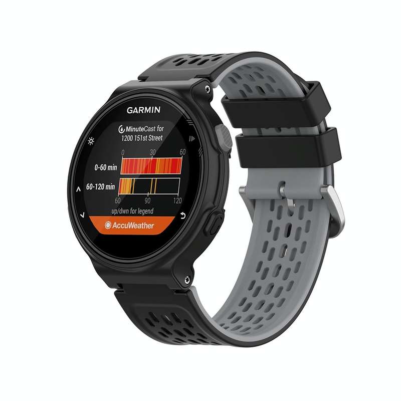 For Garmin Approach S2 / S4 Two-color Silicone Watch Band(Black Grey)