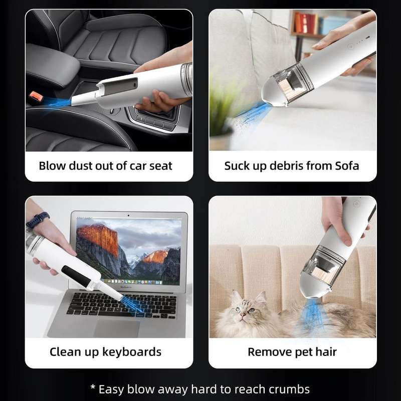 F35 15000Pa Cordless Handheld Car Vacuum Cleaner(White)