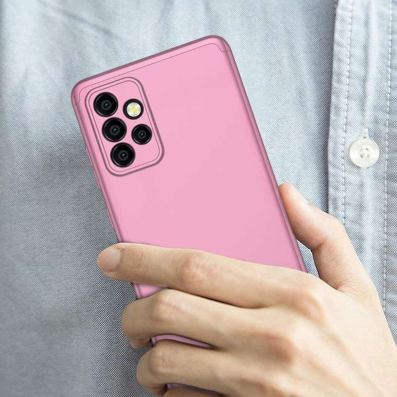 For Samsung Galaxy A72 5G / 4G GKK Three Stage Splicing Full Coverage PC Case(Rose Gold)