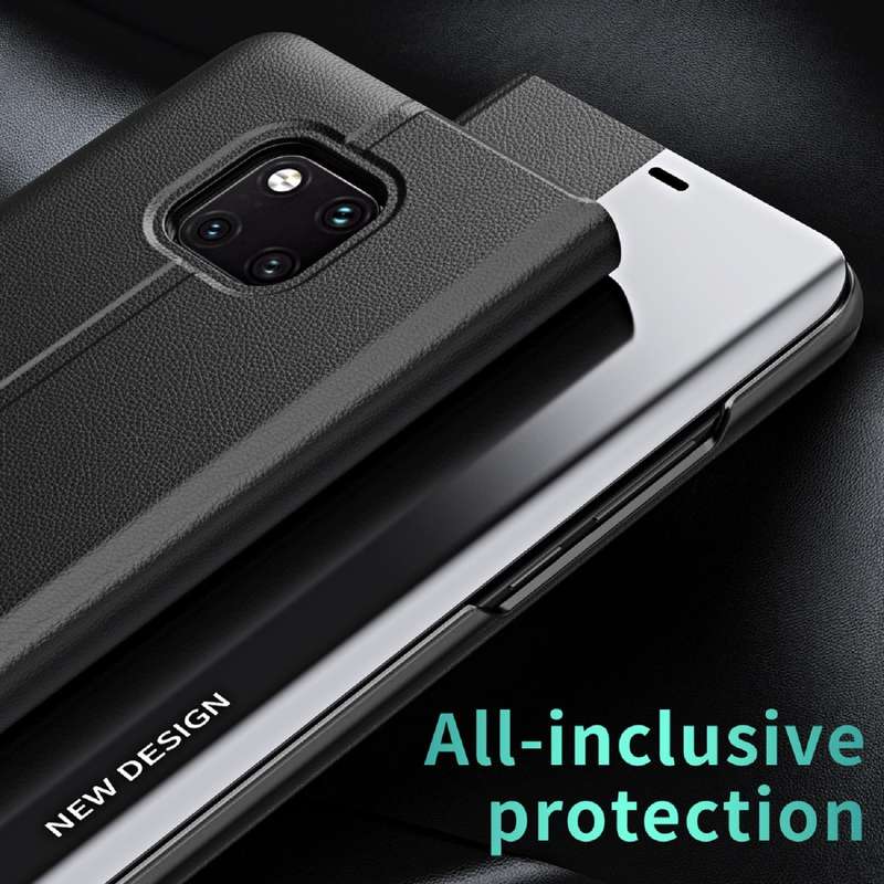 For Huawei P30 Pro Side Electroplated Dormant Ultra-Thin Horizontal Flip Leather Case with Holder...