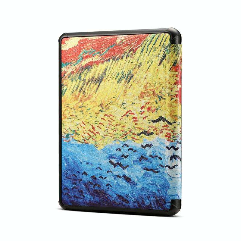 Van Gogh Oil Painting Pattern Horizontal Flip PU Leather Protective Case for Amazon Kindle 2019, ...