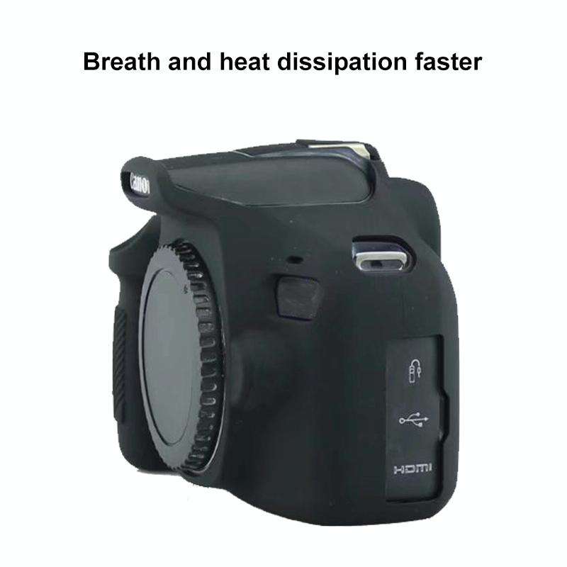 Soft Silicone Protective Case for Canon EOS 2000D (Black)
