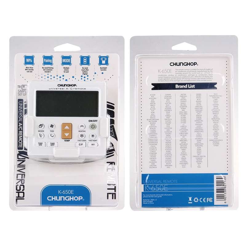 CHUNGHOP K-650E Universal LCD Air-Conditioner Remote Controller with Bracket